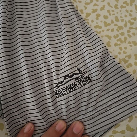 FJ Foot Joy Mountain Vista Golf Polo Striped MOUNTAIN VISTA Shirt Men's Large - Picture 5 of 8